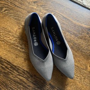 Rothy’s The Point Cloud Grey Birdseye Flat Shoes